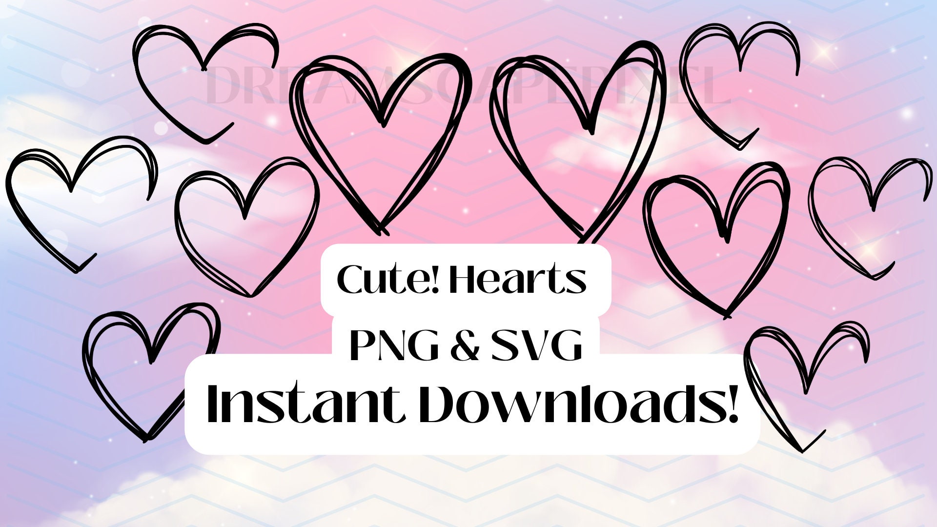 Hearts SVG PNG Collection Hand-drawn Artistic Love Designs - Etsy