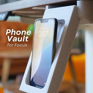 Under Desk iPhone Vault – Hidden Wireless Charging Drawer for Focus, Minimalist Desk Setup