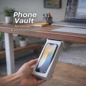 Under Desk iPhone Productivity Vault – Hidden Wireless Charging Drawer for Focus, Minimalist Desk Setup