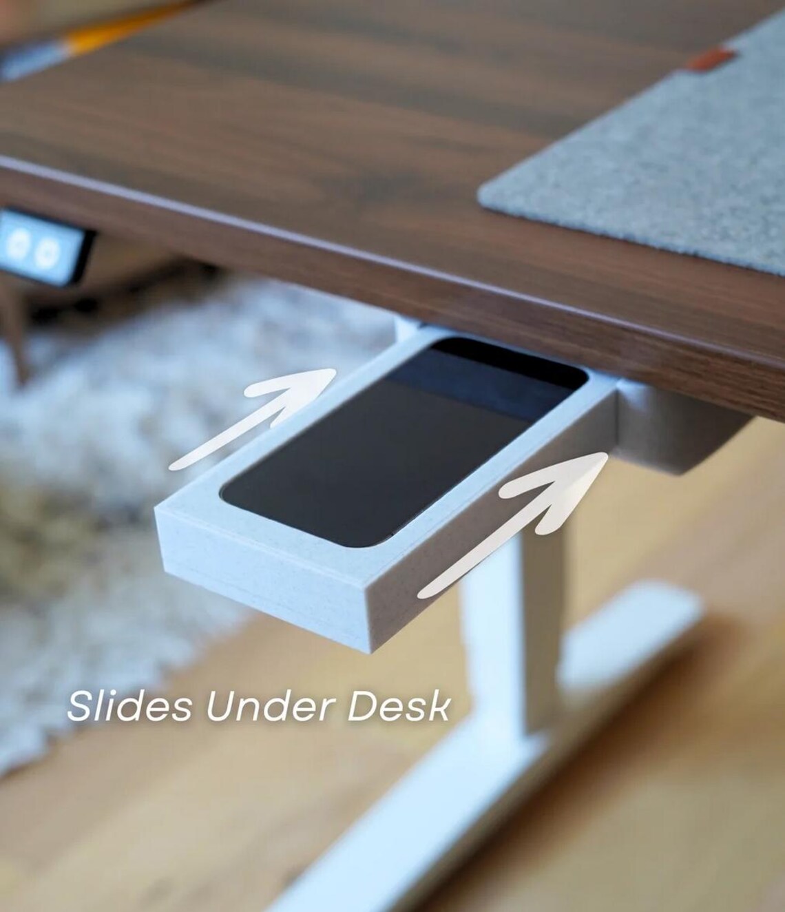 Under Desk iPhone Productivity Vault – Hidden Wireless Charging Drawer ...