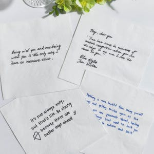 Custom Love Note Handwriting, Personalized Handwritten Note Napkins, Wedding Cocktail Napkins, Wedding  Napkins, Handwriting love  note