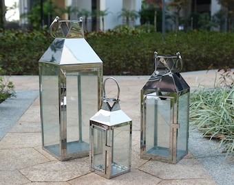 Silver & Gold Lantern: Wedding Table Centerpiece Decor