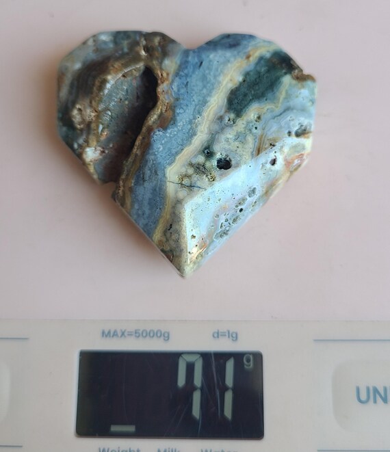 オーシャンジャスパー ファセットハート - Etsy 日本