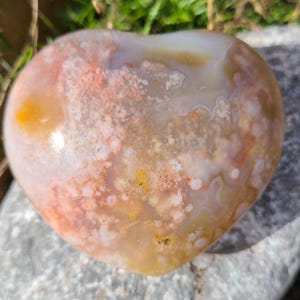 Large Flower Agate Heart