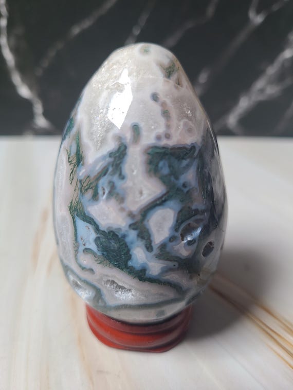 美しいモスアゲートの卵 - Etsy 日本