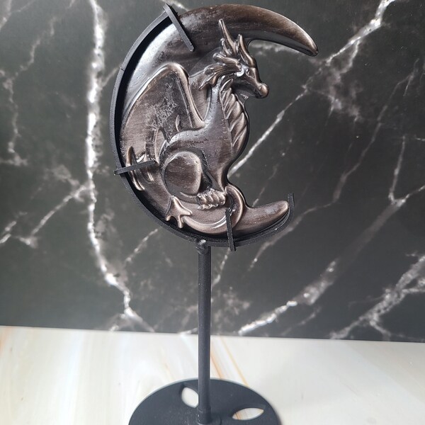 Silver Obsidian Dragon on Moon