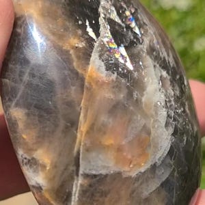 Black Moonstone Palm Stone