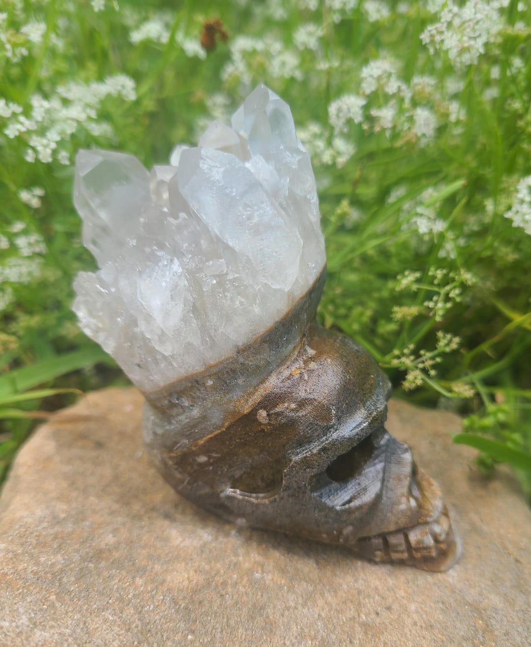 Clear Quartz Cluster Skull - Etsy