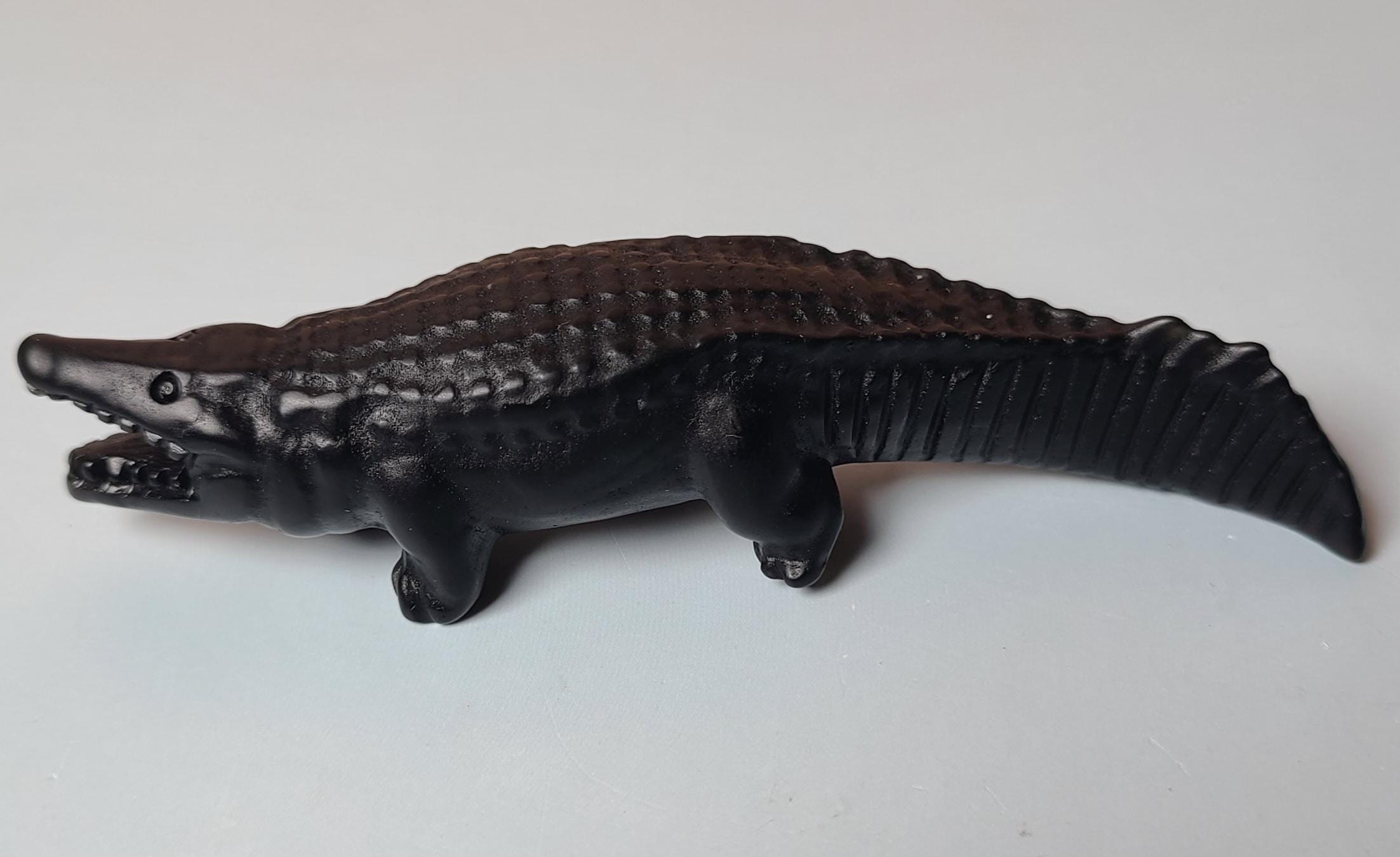 Black Obsidian Crocodile - Etsy