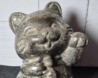 Vintage Japanese Maneki Neko Cat — Clay, 1980, Showa Era (SKU: 25S