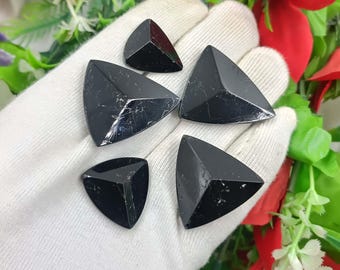 Gemme triangolari di tormalina nera naturale AAA, lotto di 5 pezzi, gemma chakra