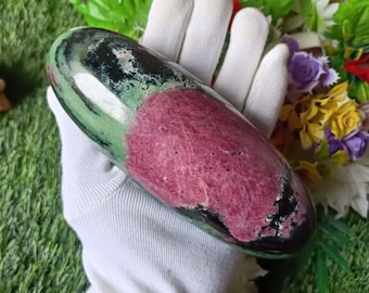 Piedra preciosa Shiva Lingam de rubí zoisita natural (1273 g - 165 x 63 mm)