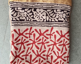 Sarong beach wrap, Silk Border Indian Hand block print Pareo, sarong for women, Ladies Scarf, Jaipur Print, Beach Scarf