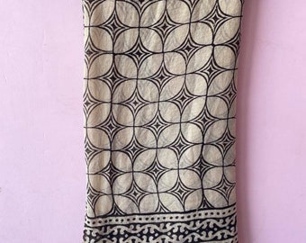 Hand Block Printed Cotton Sarong, Beach Wrap Pareo, Long Scarf, Large Sarong, Cover up, Soft Fabric Scarf, Fashion Shawl Beach Sarong,