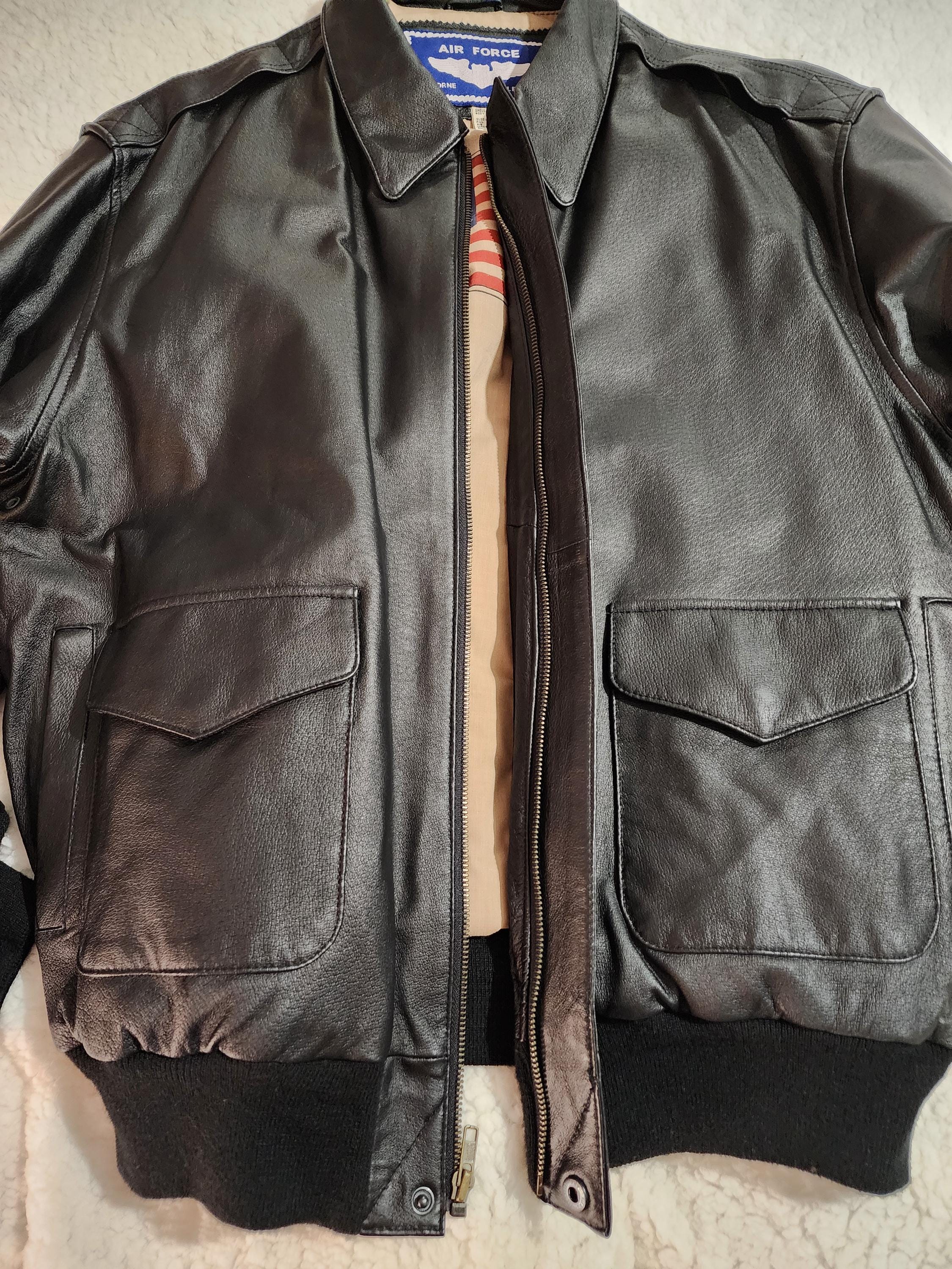 Air Force Airborne Leather Jacket - LT - Like New - Etsy Air Force Airborne Leather Jacket - LT - Like New - Etsy