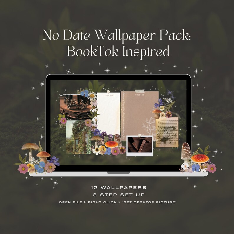 Wallpaper: Desktop Wallpaper Pack Booktok Inspired no Calendar - Etsy