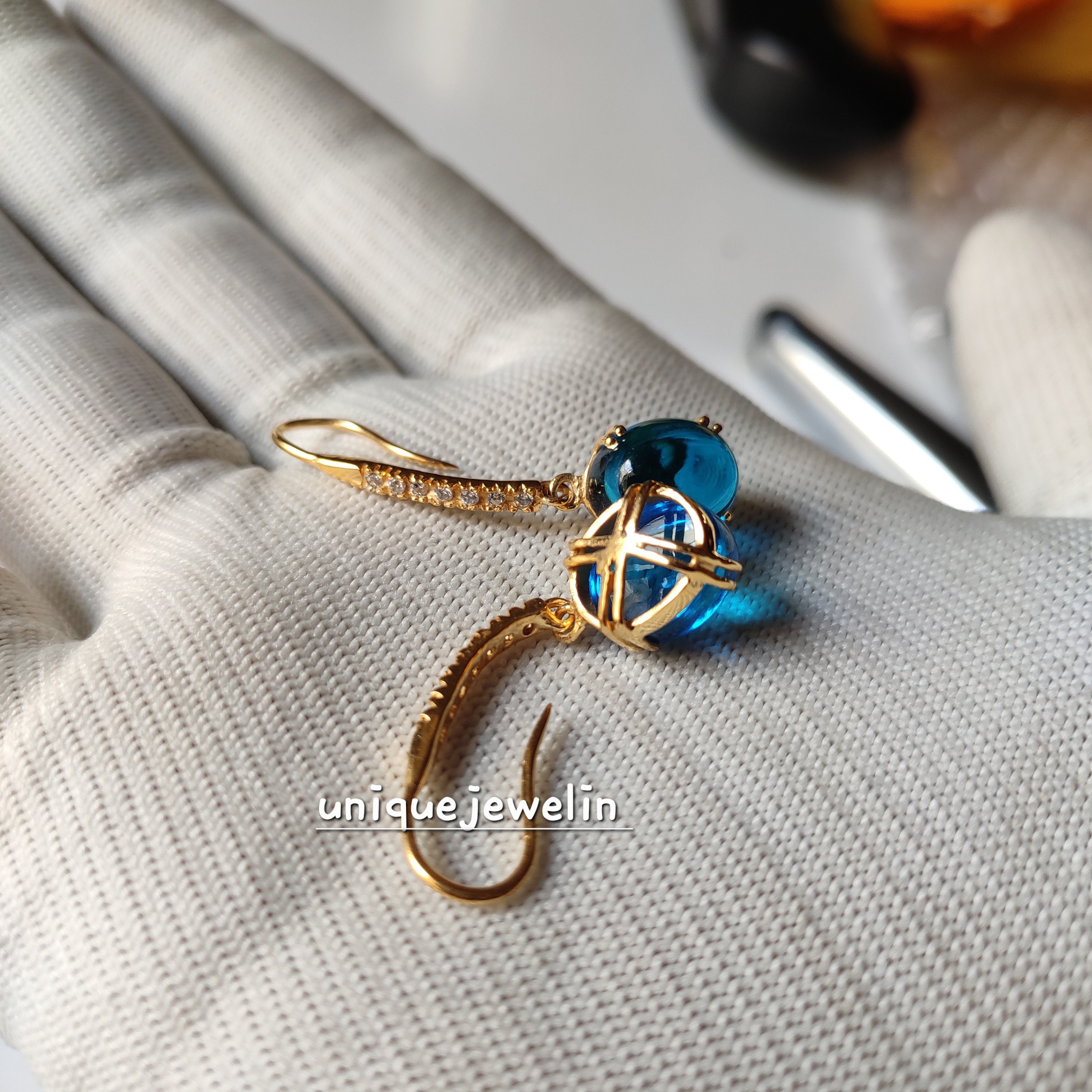 Gem Stone King Orecchini Donna In Argento 925 Con Topazio Blu Londra Naturale 5,48 Ct Taglio Cuscino