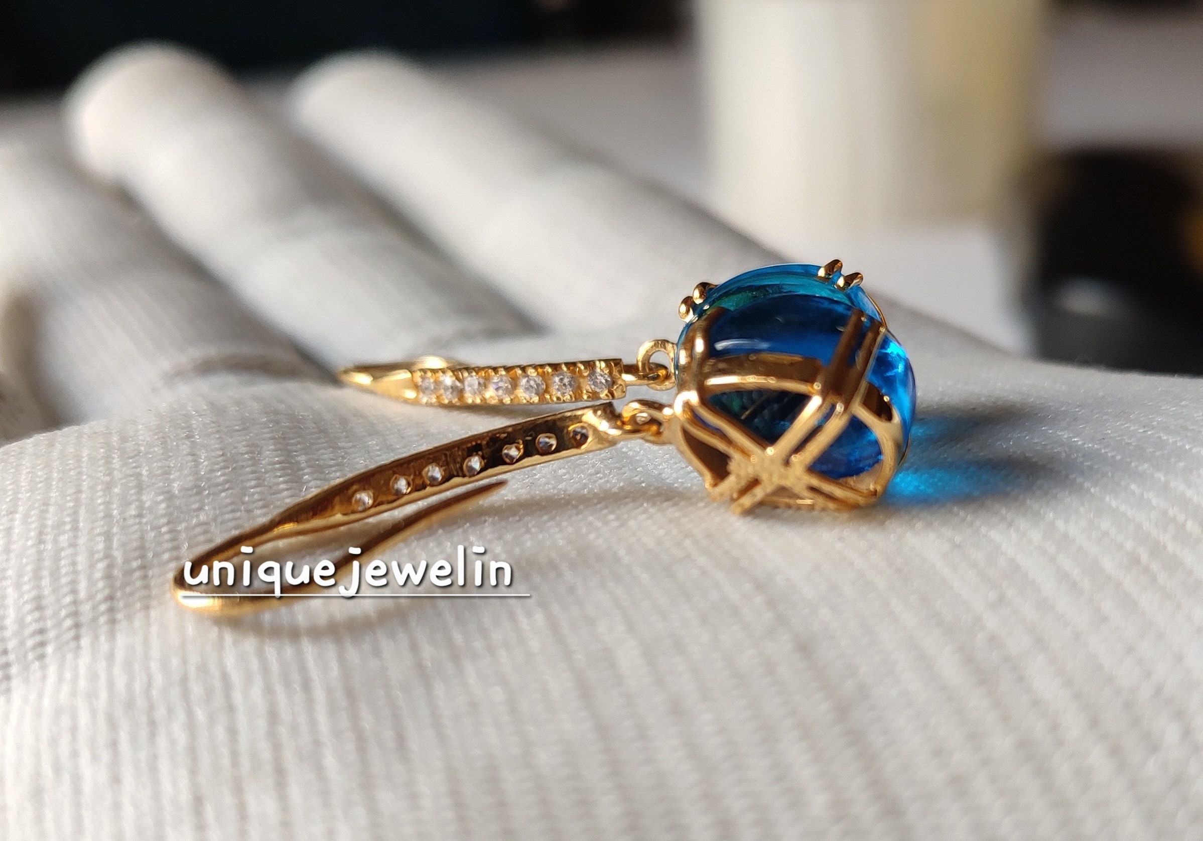 Gem Stone King Orecchini Donna In Argento 925 Con Topazio Blu Londra Naturale 5,48 Ct Taglio Cuscino