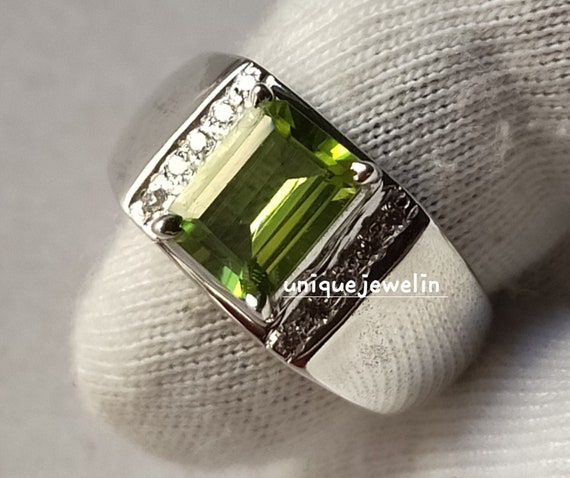 Buy Green Peridot Ring 925 Sterling Silver Handmade Mens Ring Certified Peridot  Ring Promise Gift /gift for Love Gift for Her Online in India - Etsy