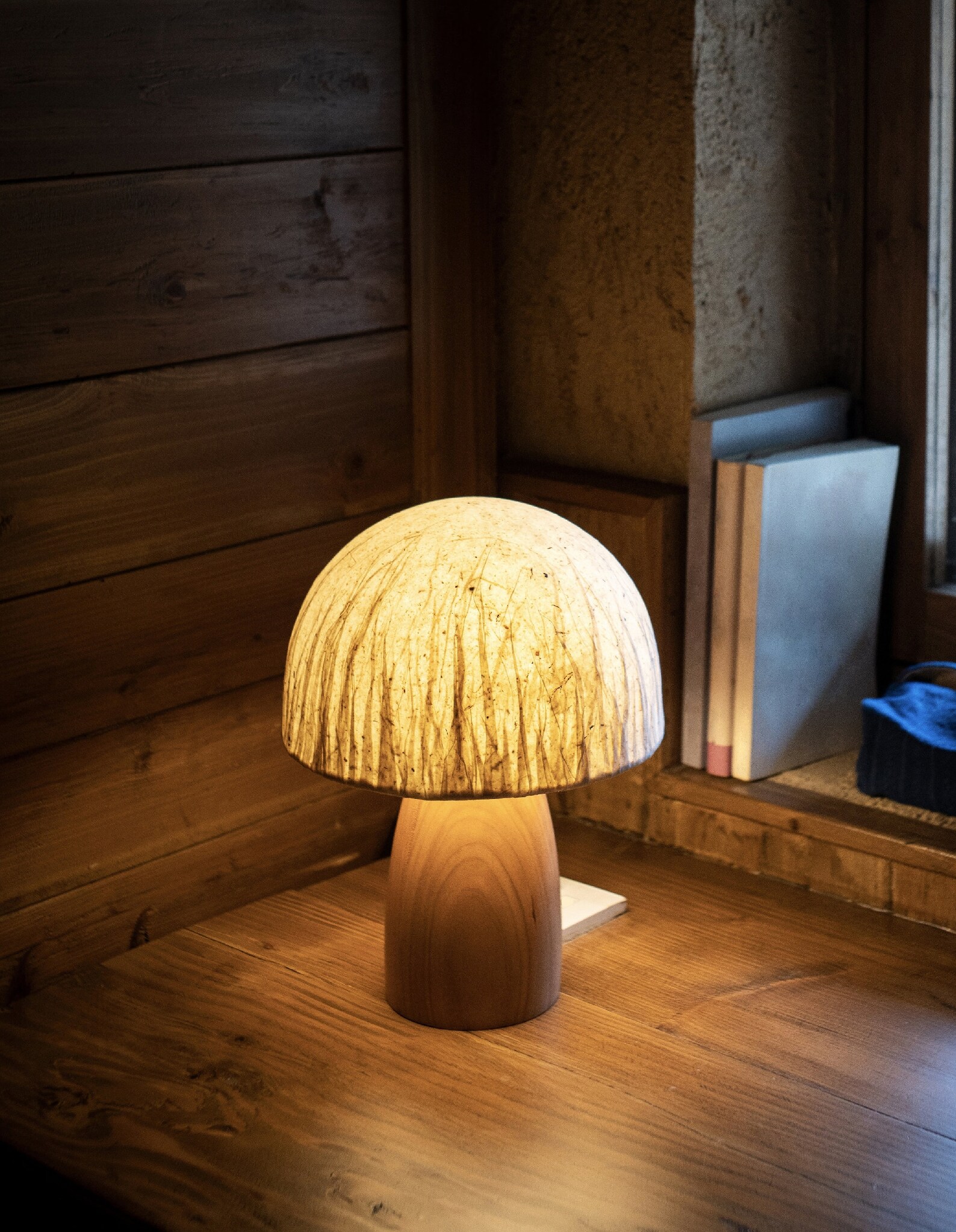 Wooden Mushroom Lamp Decoration for Home / Rustic Wooden Table - Etsy