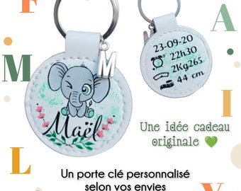 Porte-clé personnalisé - Prénom - Cadeau Unique - Peint à la main - Naissance Disney Manga Passion + Charm et Emballage Cadeau Offert