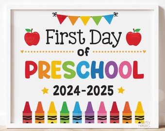 First Day of Preschool Printable Back to School Handprint Art Memory ...