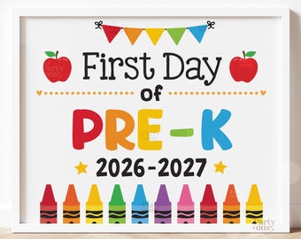 Placa de Volta às Aulas, Primeiro Dia de Aula, Imprimível, Placas para o Primeiro Dia da Pré-Escola, Adereço para Fotos Escolares, Crianças, Professores da Pré-Escola, Download Digital Instantâneo