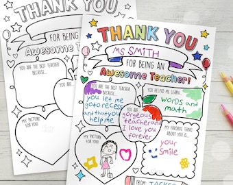 Teacher Appreciation Printable Teacher Appreciation Week Gift Thank You Teacher Gifts Coloring Pages School Kids Instant Digital Download