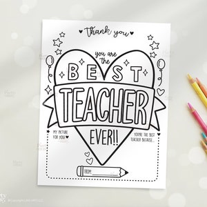 Agradecimiento al maestro Imprimible Semana de agradecimiento al maestro Regalos de agradecimiento al maestro Páginas para colorear Escuela Niños Descarga digital instantánea