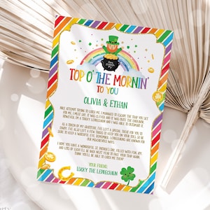 Editable Leprechaun Letter Kids St. Patrick's Day Leprechaun Trap Irish St Patricks Day Game Printable Template Instant Digital Download