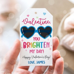 Editable Heart Sunglasses Valentines Day Gift Tag Boy Valentine Tags ...