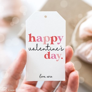 Étiquette-cadeau modifiable pour la Saint-Valentin Étiquettes de la Saint-Valentin, classe enfants enseignant faveur de l'école Modèle d'étiquette imprimable Téléchargement numérique instantané