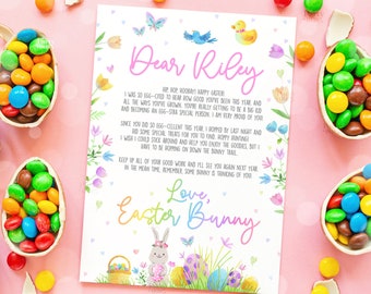 Editable Easter Bunny Letter Easter Basket Gift Kids Games From The Desk of The Easter Bunny Printable Template Instant Digital Download