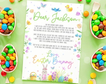 Bearbeitbarer Osterhasenbrief-Osternkorb-Geschenk Kinderspiele vom Schreibtisch des Osterhasen druckbare Vorlage Sofortiger digitaler Download