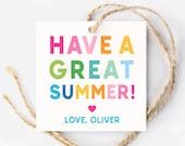 Editable Last Day of School Tag Thank You End of Year Teacher Gift Tags Summer Party Favor Printable Label Template Instant Digital Download