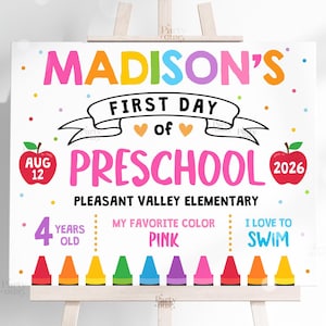 Editable Back to School Sign First Day of School Sign Printable Reusable Personalized Signs Template Kids Teacher Instant Digital Download