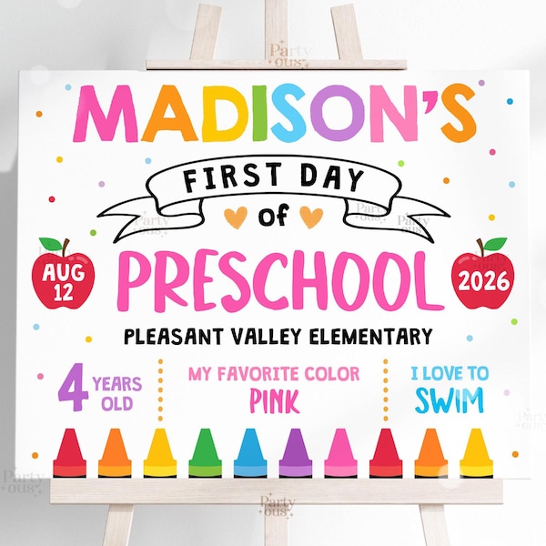Editable Back to School Sign First Day of School Sign Printable Reusable Personalized Signs Template Kids Teacher Instant Digital Download