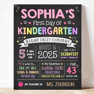 Placa editável de primeiro dia de aula, placa de volta às aulas, placa do último dia de aula, modelo personalizado para impressão, download digital instantâneo