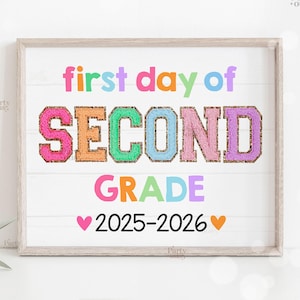 Back to School Sign First Day of School Sign Printable First Day of 2nd Grade Signs School Photo Prop Kids Teacher Instant Digital Download