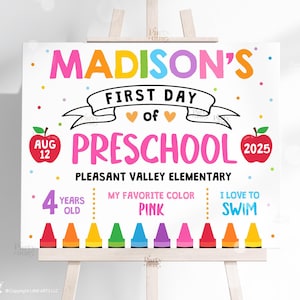 Editable Back to School Sign First Day of School Sign Printable Reusable Personalized Signs Template Kids Teacher Instant Digital Download