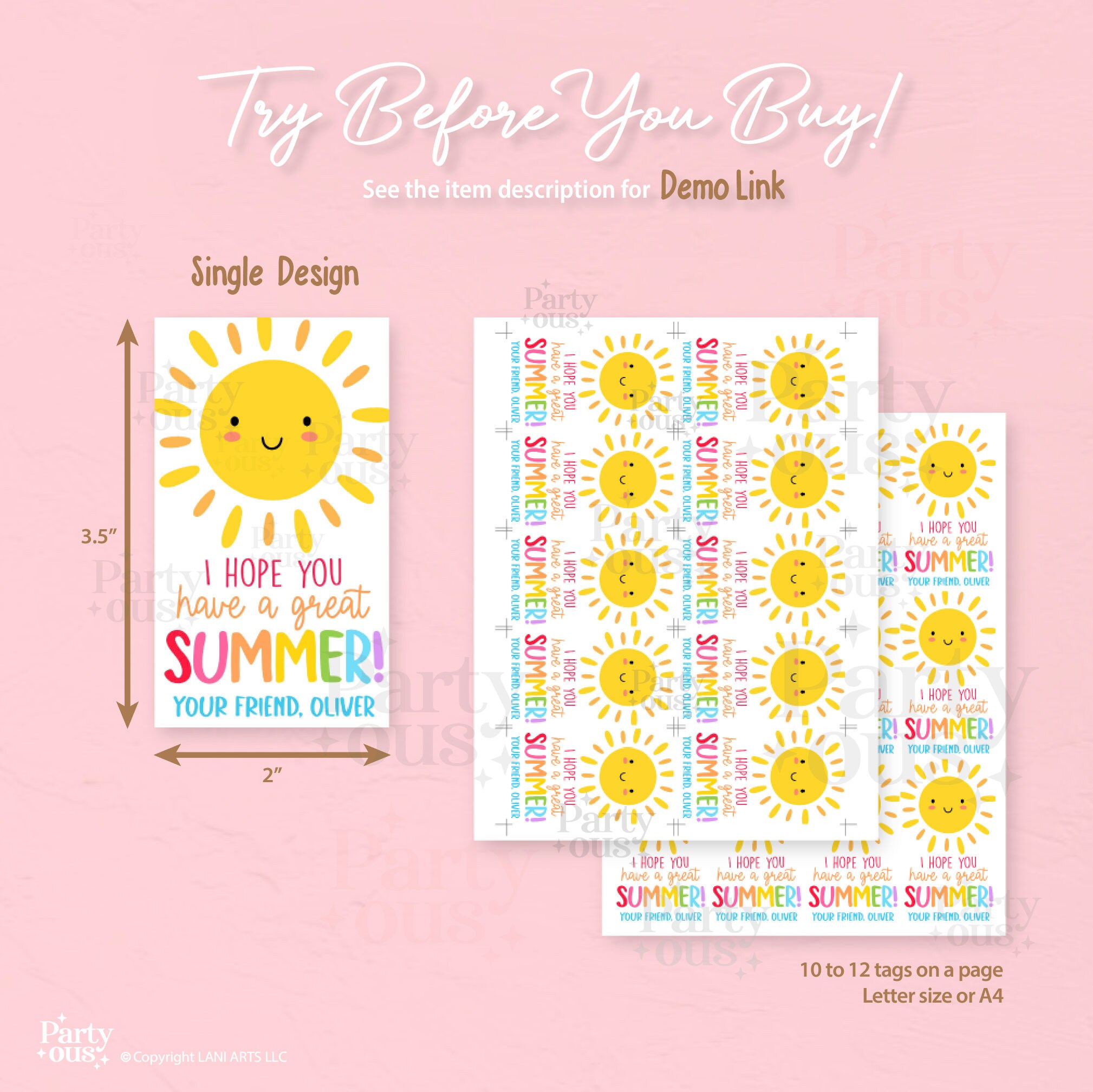 Editable Last Day of School Tag End of Year Friends Gift Tags Great ...