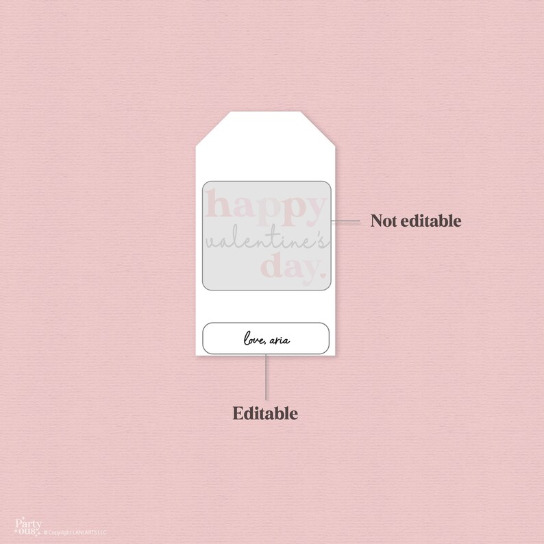 Editable Valentines Day Gift Tag Happy Valentine Tags Class Kids ...