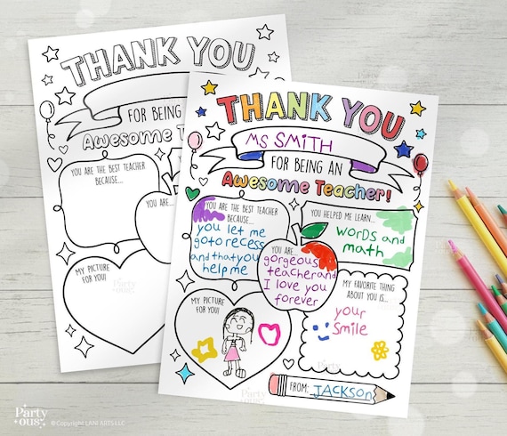 Teacher Appreciation Printable Teacher Appreciation Week Gift Thank You Teacher Gifts Coloring Pages School Kids Instant Digital Download