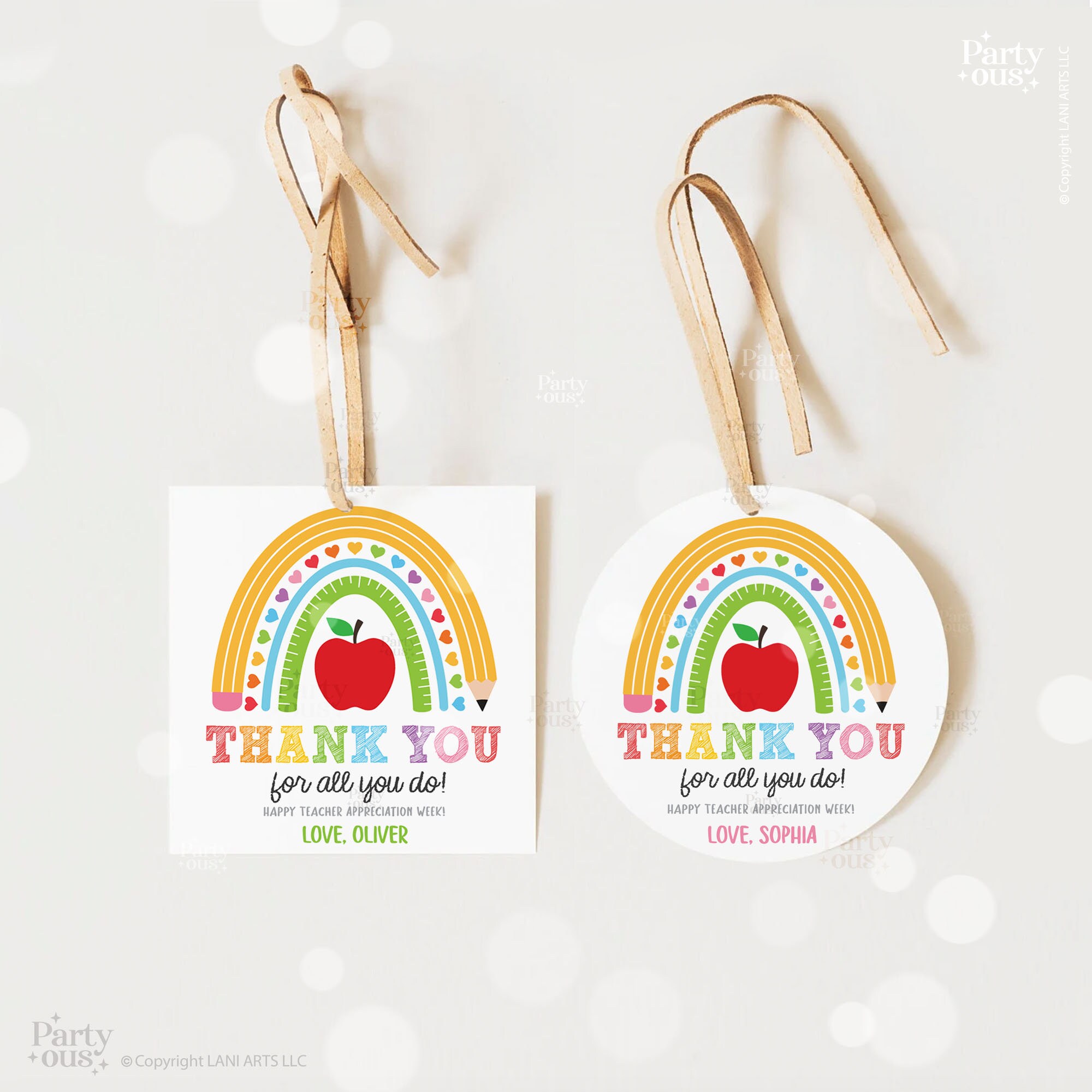 Editable Teacher Appreciation Week Gift Tags Thank You Teacher Gift Tag ...