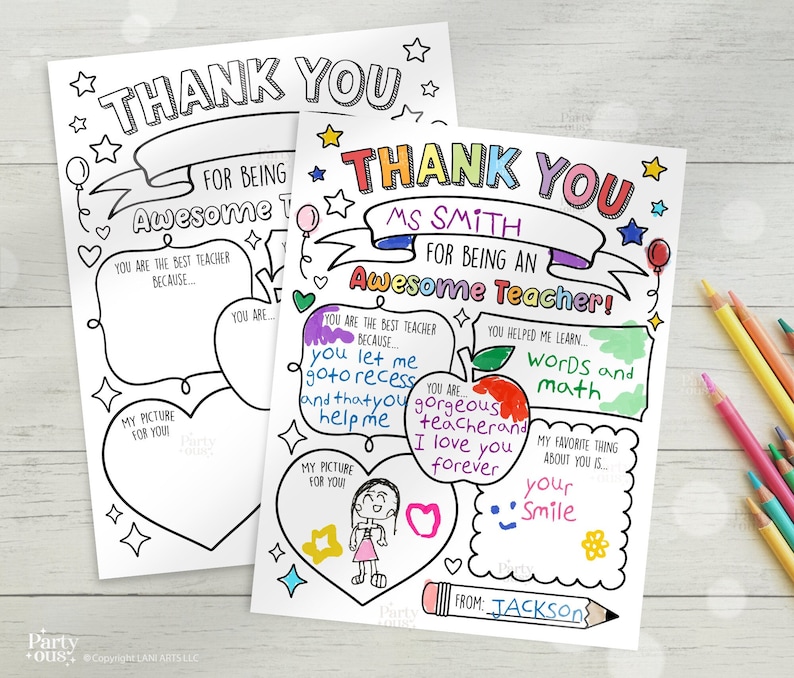 Teacher Appreciation Printable Teacher Appreciation Week Gift Thank You Teacher Gifts Coloring Pages School Kids Instant Digital Download image 1