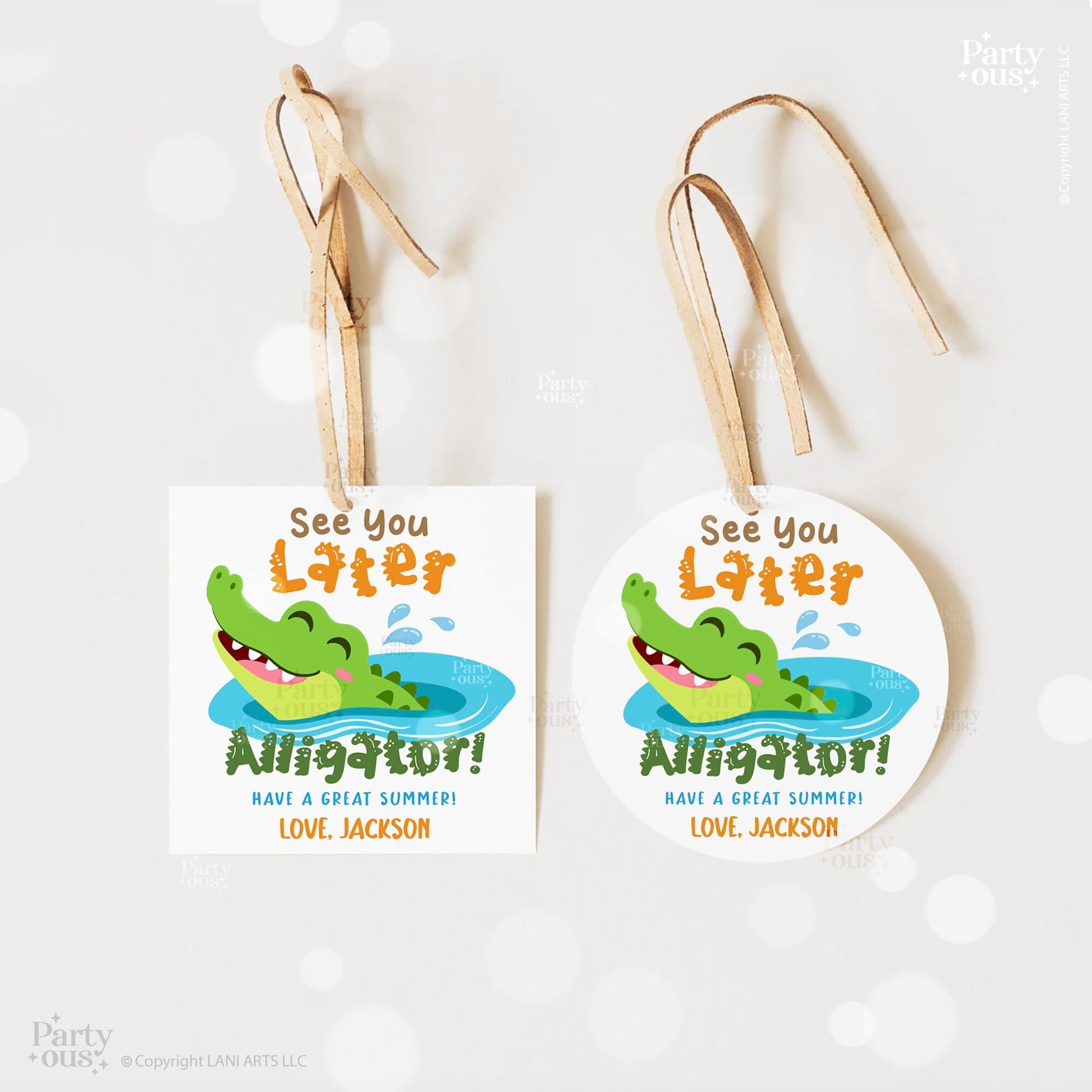 Editable Last Day of School Tags Alligator End of Year Teacher Gift Tag ...
