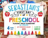 Editable Back to School Sign First Day of School Sign Printable Reusable Personalized Signs Template Kids Teacher Instant Digital Download