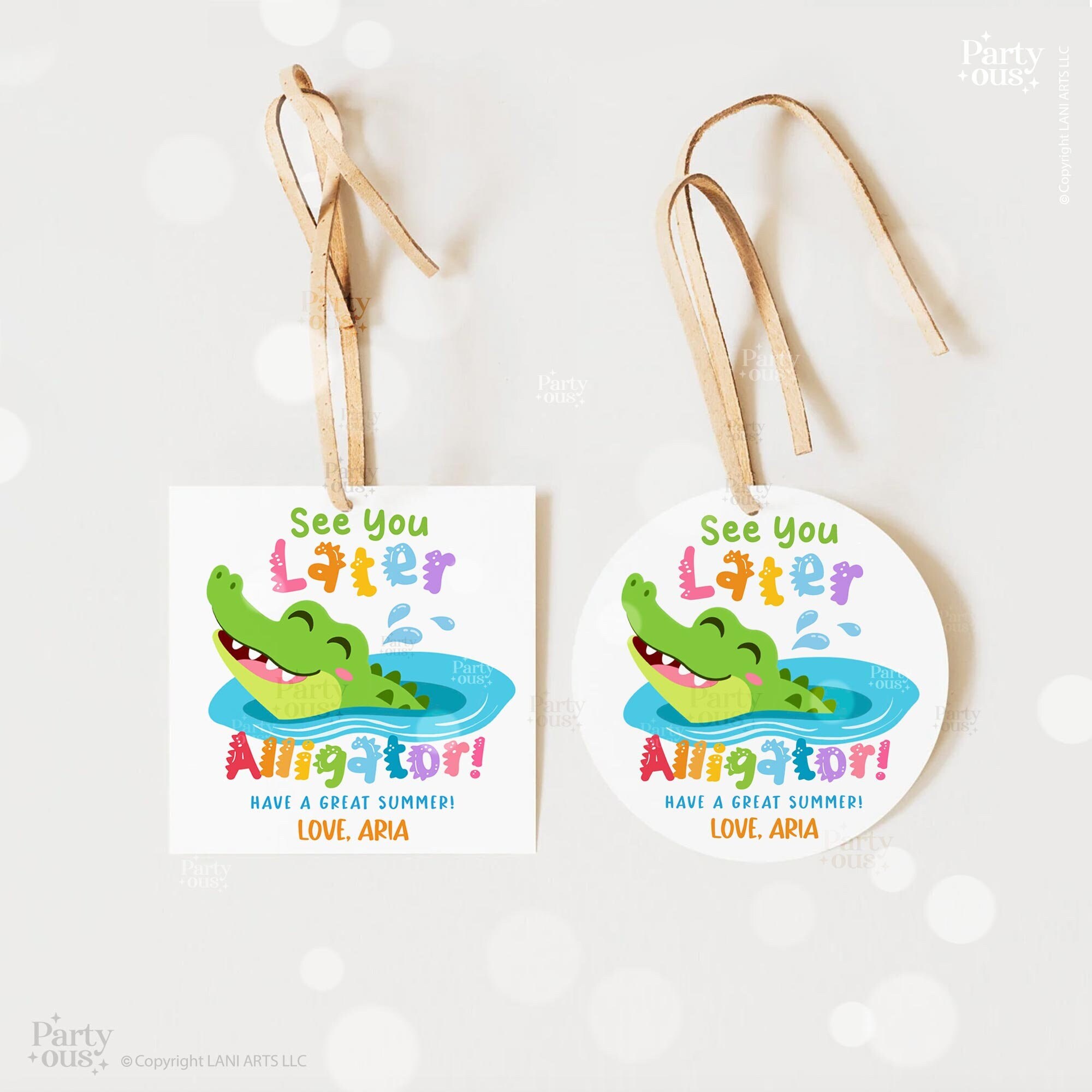 Editable Last Day of School Tag End of Year Friends Gift Tags Alligator ...