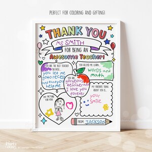 Teacher Appreciation Printable Teacher Appreciation Week Gift Thank You Teacher Gifts Coloring Pages School Kids Instant Digital Download image 6