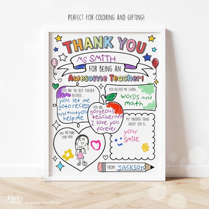 Teacher Appreciation Printable Teacher Appreciation Week Gift Thank You Teacher Gifts Coloring Pages School Kids Instant Digital Download image 6